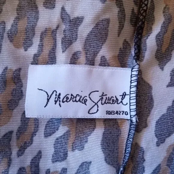 Vintage Marcie Stuart Union Made Leopard Print Lace Panel Slip Dress Size 3X - Picture 5 of 7